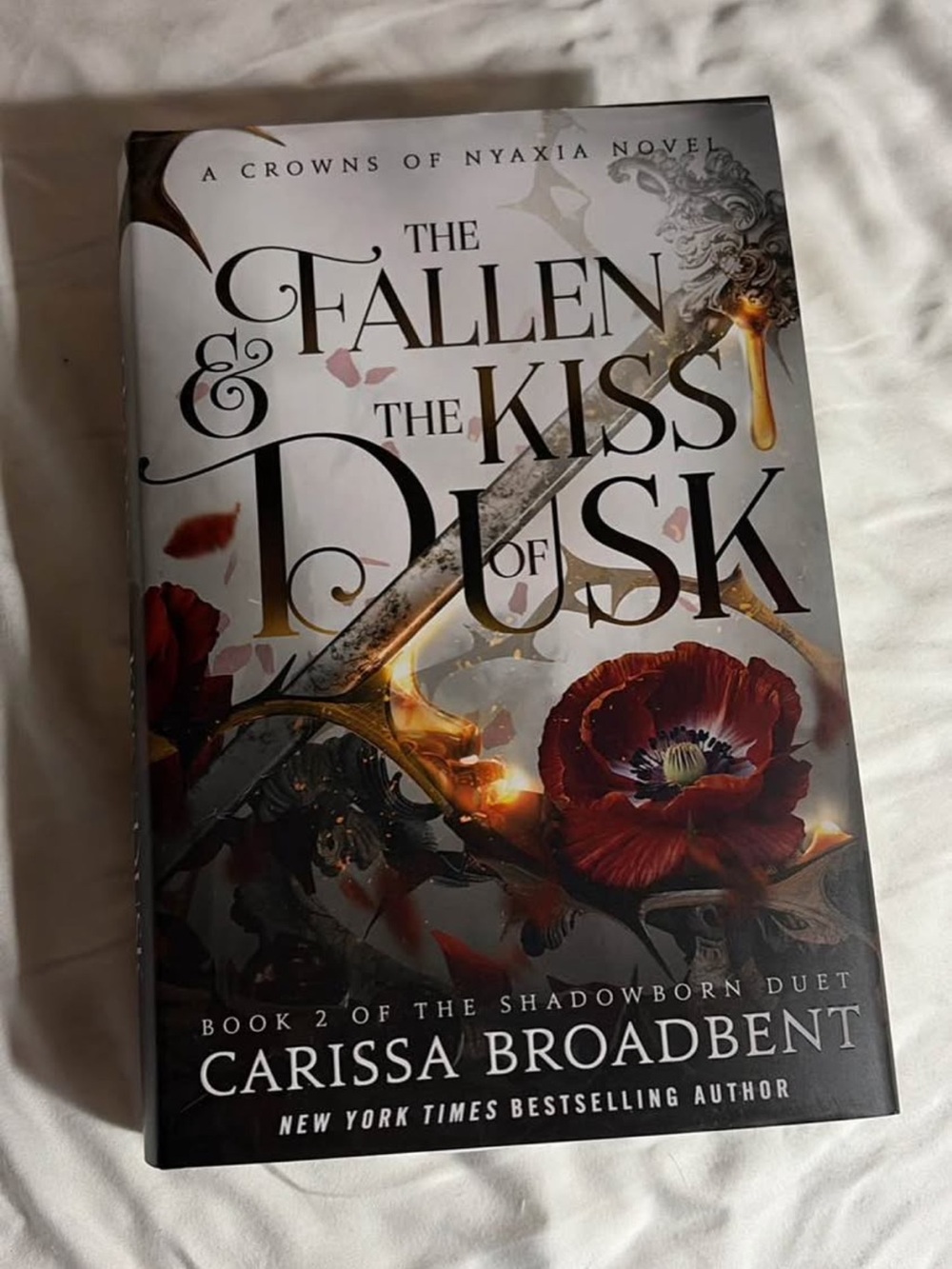 SIGNED COPY The Fallen & The Kiss of Dusk - Carissa Broadbent (Red Floral Cover)